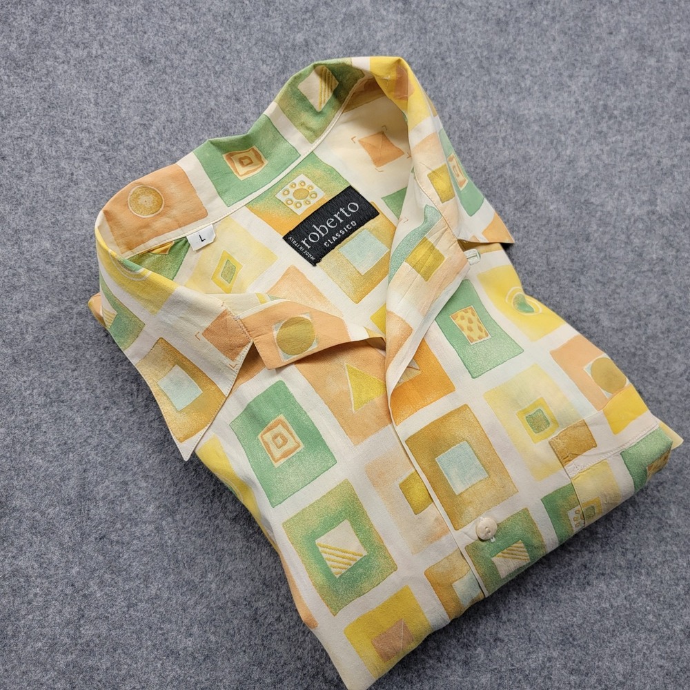 Roberto Classico Made In Italy Short Sleeve  Large Camp Shirt Cabana Resort - Picture 8 of 16